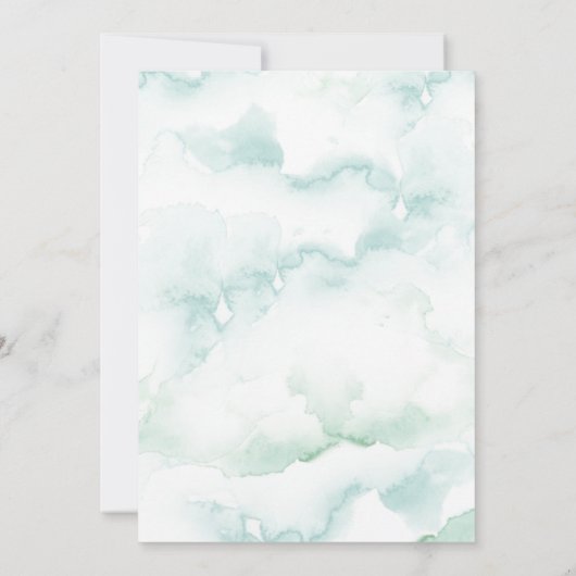 幾何学的ターコイズ、青と緑の緑 セーブザデート (裏面)