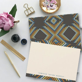 幾何学的ダイヤモダンモンドストライプのモダン卒業 サンキューカード