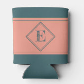 幾何学的ダイヤモンドイニシャル文字モノグラムカスタム 缶クーラー (裏面)