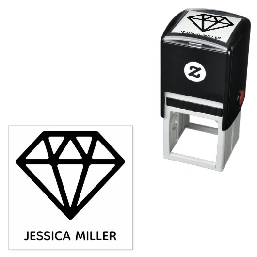 幾何学的ダイヤモンド名前をカスタムする セルフインキングスタンプ (インサイチュ)