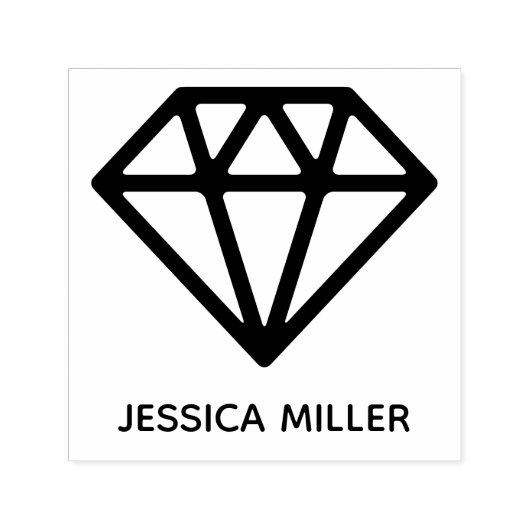 幾何学的ダイヤモンド名前をカスタムする セルフインキングスタンプ (デザイン)