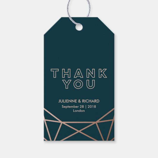 幾何学的ダイヤ結婚モンドの感謝 ギフトタグ (正面)