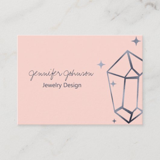 幾何学的ダークグレーフォイルピンクの名刺 名刺 (正面)