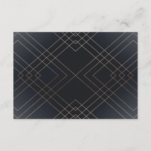 幾何学的ダークゴールド結婚フォイルのエンクロージャカード 出欠カード (裏面)