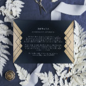 幾何学的ダークゴールド結婚フォイルのエンクロージャカード 出欠カード