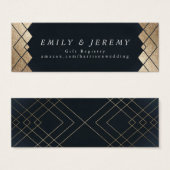 幾何学的ダークネイビー金ゴールドギャツビー結婚式の贈り物 (正面&裏面)
