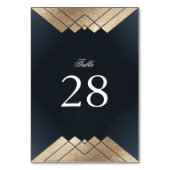 幾何学的ダークネイビー金ゴールド結婚ギャツビー テーブルナンバー (正面)