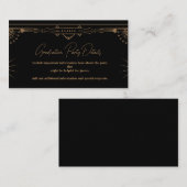 幾何学的ダークブラック金ゴールドギャツビー卒業 エンクロージャーカード (正面/裏面)