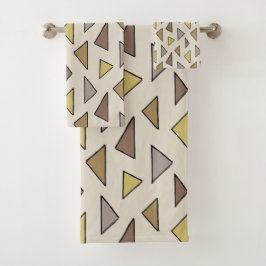 幾何学的チャーム暖自然かい バスタオルセット