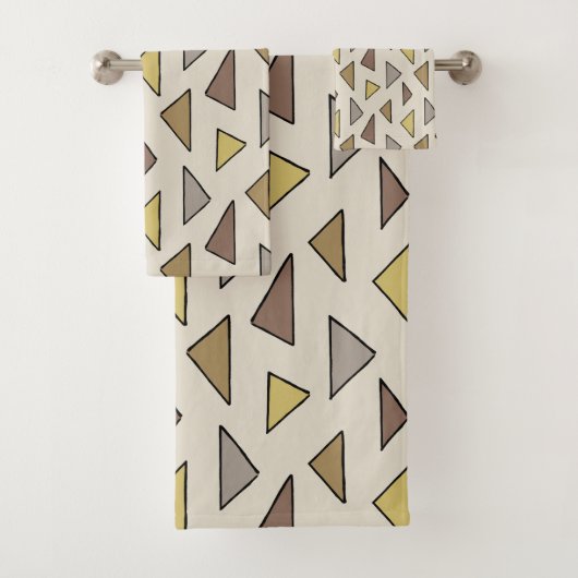幾何学的チャーム暖自然かい バスタオルセット (インサイチュ)