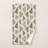 幾何学的チャーム暖自然かい バスタオルセット (ハンドタオル)