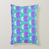 幾何学的チューリップ紫とアクア アクセントクッション (正面(垂直))