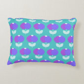幾何学的チューリップ紫とアクア アクセントクッション (裏面)