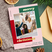 幾何学的チームフォトカスタムフォイルホリデーカード 箔シーズンカード