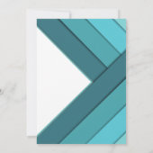 幾何学的ティール（緑がかった色）と白 サンキューカード (裏面)