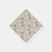 幾何学的ティール（緑がかった色）と青パターン スタンダードカクテルナプキン (角)