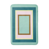 幾何学的ティール（緑がかった色）クリームピンクブラウン バスマット (正面縦)