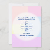 幾何学的テーマの「73番目の誕生日収集」 招待状 (裏面)