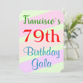 幾何学的テーマの「79th誕生日ガラ」招待状 招待状 (スタンド正面)