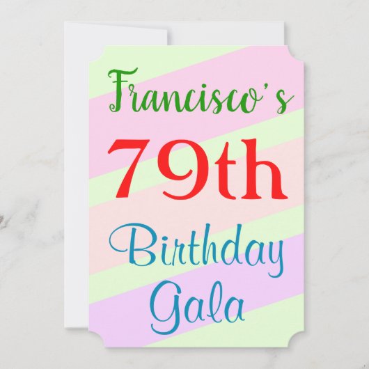 幾何学的テーマの「79th誕生日ガラ」招待状 招待状 (正面)