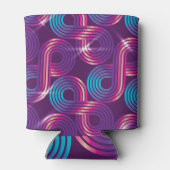 幾何学的ディスコスタイルヴィンテージパターン 缶クーラー (裏面)