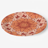 幾何学的デイジーパターン（マンダリンオレンジ） ペーパープレート (アングル)