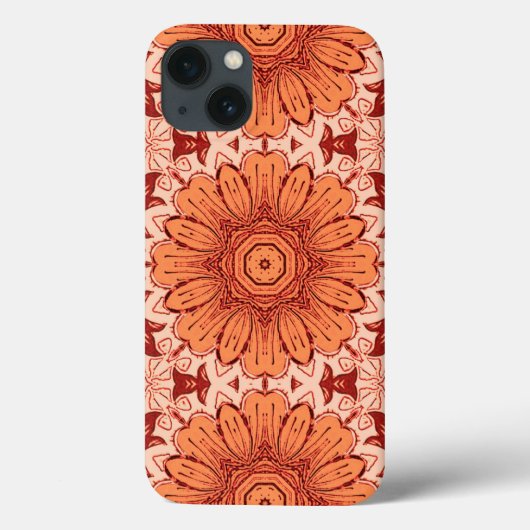 幾何学的デイジーパターン(マンダリンオレンジ) Case-Mate iPhoneケース (裏面)