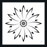 幾何学的デイジーII、ポスター ポスター<br><div class="desc">白黒のシンプル。幾何学模様、デイジーインスパイアイラストレーション背景色をカスタマイズ可能。</div>