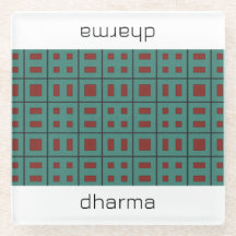 幾何学的デザインガラスコースター