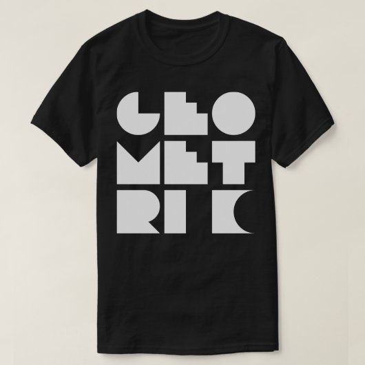 幾何学的デザインタイポグラフィ Tシャツ (デザイン正面)