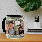 幾何学的デザインフォトコラージュマグ コーヒーマグカップ