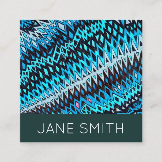 幾何学的デザインモダンスタイリッシュクリエイティブ業界 スクエア名刺 (正面)