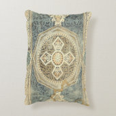 幾何学的デザイン付き装飾華美タペストリー アクセントクッション (裏面(縦))