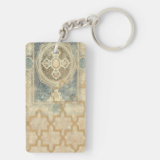 幾何学的デザイン付き装飾華美タペストリー キーホルダー (裏面)