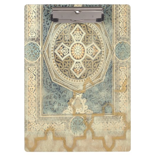 幾何学的デザイン付き装飾華美タペストリー クリップボード (正面)