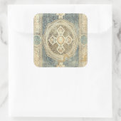 幾何学的デザイン付き装飾華美タペストリー スクエアシール (バッグ)