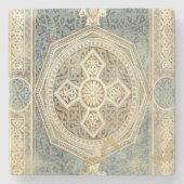 幾何学的デザイン付き装飾華美タペストリー ストーンコースター (正面)