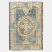 幾何学的デザイン付き装飾華美タペストリー スローブランケット (正面縦)