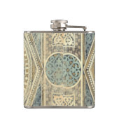 幾何学的デザイン付き装飾華美タペストリー フラスク (裏面)