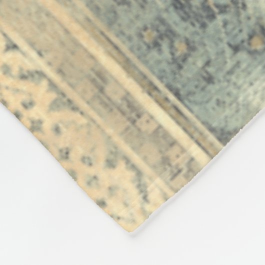 幾何学的デザイン付き装飾華美タペストリー フリースブランケット (角)