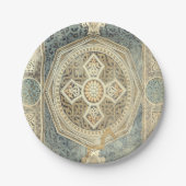 幾何学的デザイン付き装飾華美タペストリー ペーパープレート (正面)