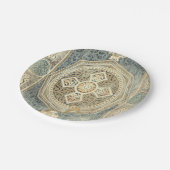 幾何学的デザイン付き装飾華美タペストリー ペーパープレート (アングル)