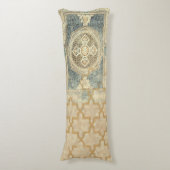 幾何学的デザイン付き装飾華美タペストリー ボディピロー (正面縦)