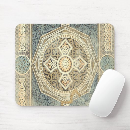 幾何学的デザイン付き装飾華美タペストリー マウスパッド (マウス)