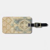 幾何学的デザイン付き装飾華美タペストリー ラゲッジタグ (正面横)