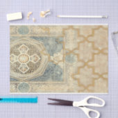 幾何学的デザイン付き装飾華美タペストリー 薄葉紙 (クラフト)