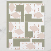 幾何学的デザイン文房具紙 (正面/裏面)