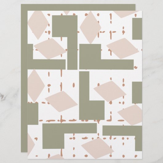 幾何学的デザイン文房具紙 (正面/裏面)