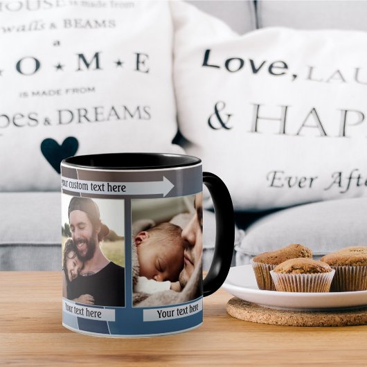 幾何学的デザイン父の日フォトマグカップ コーヒーマグカップ