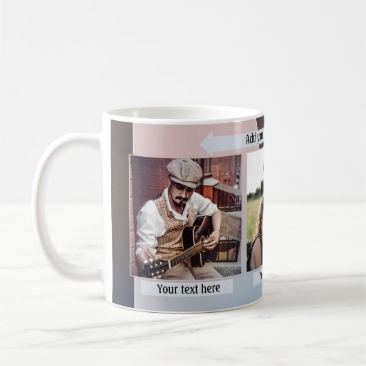 幾何学的デザイン父の日フォトマグカップ コーヒーマグカップ (左)